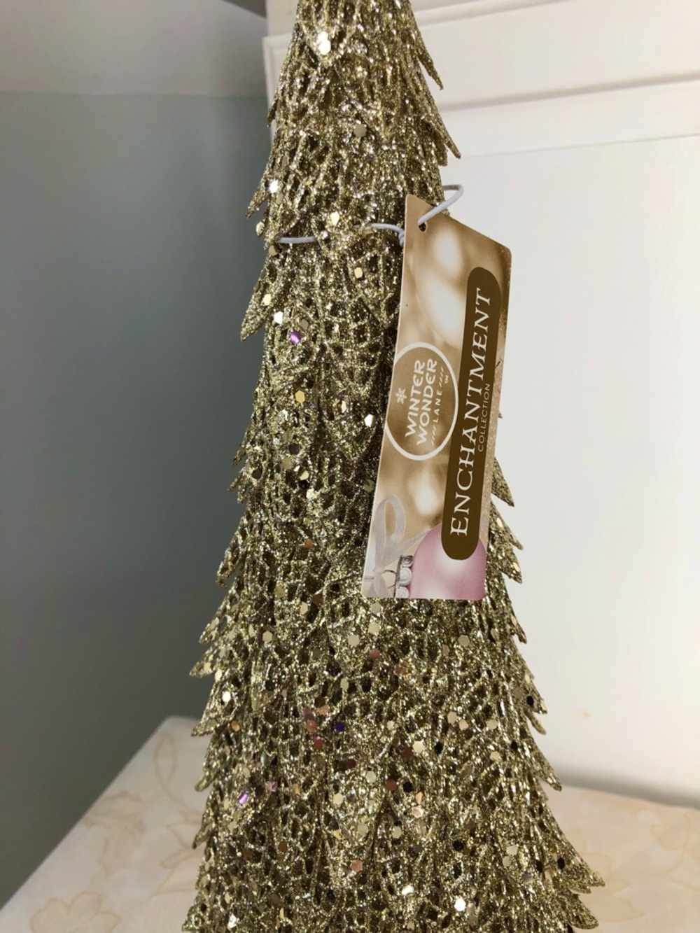 NEW Winter Wonder Lane Gold Tree Tabletop Decor
